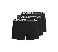 JACK & JONES Men's Sense Trunks 3-pack Boxer shorts, Black/Black Waistband, XXL
