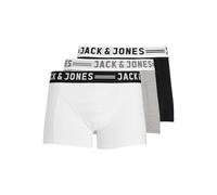 Jack & Jones Men's Sense Trunks 3-pack Boxer shorts, Light Grey/Black/White, M UK