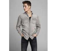 Jack & Jones Men's Jjesheridan Shirt L/S Denim Shirt, Grey (Light Grey Denim Fit Slim), XXL