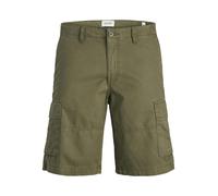 Jack & Jones Mens Shorts Summer Cotton Cargo Combat - Olive - Size Large