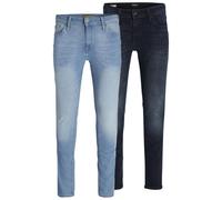 Jack & Jones Mens Jeans Stretch Tight Leg Skinny Fit Multipack Pants Pack Of 2