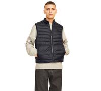 Jack & Jones Mens Sleeveless Gilet - Zipper Closure and High Neck - Black - Size Medium