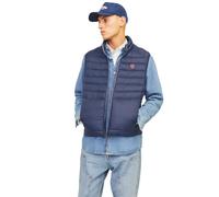 Jack & Jones Mens Sleeveless Gilet - Zipper Closure and High Neck - Navy - Size Medium