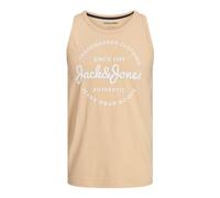 JACK & JONES Mens Sleeveless Vest Logo Design Bodybuilding Workout Jogging Gym Sports Exercise Running Sleeveless Vest for Men, Orange Colour, Size- S