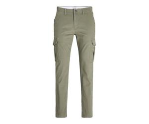 JACK & JONES Mens Slim Fit Cargo Trouser Utility Pockets Ankle Height Trousers for Men UK, Dusty Olive Colour, Size- 30W / 32L