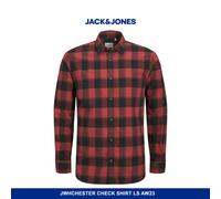 Jack & Jones Men's Slim Fit Checked Shirt Long Sleeve Comfortable Brick Red - XXL