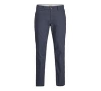 JACK & JONES Men's Slim Fit Chino Trousers - Cotton Chino Trousers with Stretch - Classic Performance Trousers, Mid Rise, Turn-Up Hem, Narrow Leg Opening, Blazer navy, 33 W/34 L