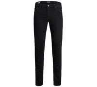 JACK & JONES Mens Slim Fit Jeans Low Rise Black Jeans for Men UK, Black Denim Colour, Size- 31W / 34L
