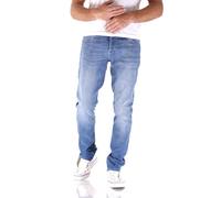 JACK & JONES Mens Slim Fit Stretch Jeans Low Rise Denim Pants for Men UK, Blue Denim Colour, Size: 32W / 32L