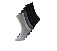 Pack of 5 Pairs of Socks in Cotton Mix Black + Grey
