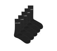Jack & Jones Mens Socks Pack of 5 Cotton Rich Calf Stretch Plain Black Sock