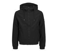 JACK & JONES Mens Softshell Hooded Jacket Plus Size Black 4XL