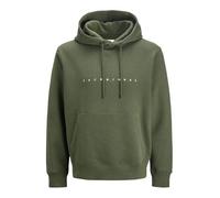 JACK & JONES Men's Solid Hoodie, Dusty Olive, L