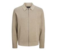 JACK & JONES Mens Stitch Knit Cardigan Greige M