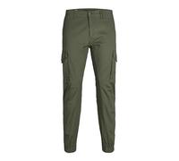 JACK & JONES Mens Stretch Cuffed Cargo Pants Cotton | Slim fit, plain, casual, at max. Wash at 40°C on a gentle cycle
