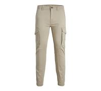 JACK & JONES Mens Stretch Cuffed Cargo Pants Cotton | Slim fit, plain, casual, at max. Wash at 40°C on a gentle cycle