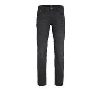 JACK & JONES Men's Stretch Regular Fit Jeans - Stonewashed Denim with Zip, Mid-Rise & 5-Pocket - Comfortable for Everyday & Leisure - Size: 34W / 32L - Colour: Black Denim, black denim, 31 W/32 L