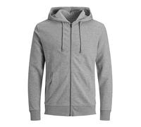 JACK & JONES Mens + Sweater Zip Hoodie Grey Melange 6XL