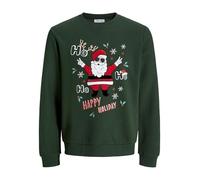 JACK & JONES Men's Jjchristmas Sweat Crew Neck Xmas, Kombu Green, L