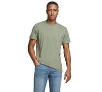 JACK & JONES Mens T Shirt Designer Short Sleeve Crew Neck Tee, Oli Green Colour, UK Size S