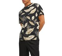 JACK & JONES Mens T Shirt Designer Short Sleeve O Neck Tee Premium Quality Jersey, Black Colour, UK Size S