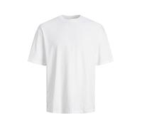 JACK & JONES Mens T-Shirt Plus Size Lightweight and Breathable Casual Short Sleeve Cotton T-Shirt for Men, White Colour, Size- 4XL