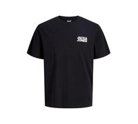 JACK & JONES Men's T-Shirts Short Sleeve Designer O-Neck Tee Top, Black Colour, UK Size L