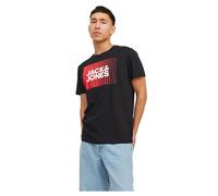 JACK & JONES Men's T-Shirts Short Sleeve Designer O-Neck Tee Top, Black Colour, UK Size XL