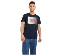 JACK & JONES Men's T-Shirts Short Sleeve Designer O-Neck Tee Top, Navy Colour, UK Size XL