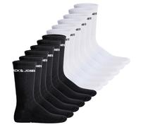 Jack&Jones Men's Tennis Socks, Pack of 12, Jacquogo, One Size, black/white, 40-46