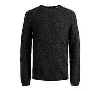 JACK & JONES Men's Thick Long Sleeve Chunky Knit Pullover Crew Neck Essential Jumper Heavy Knit JJEDAMIAN, Colours:Black, Size Sweater:M