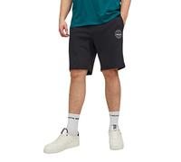 JACK & JONES Mens Track Shorts Original Sweat Short Mid Thigh Plus Size Half Pant UK, Black Colour, 38 Waist