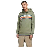 JACK & JONES Mens Tyler Sweat Hoodie Sea Spray Green - UK S
