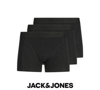 Jack & Jones Mens Underwear Big & Tall Pack Of 3 - Black Cotton - Size 2XL