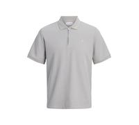 JACK & JONES Mens Zip Polo Short Sleeve Ultimate Grey XL