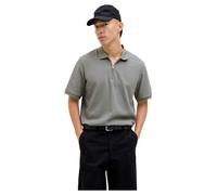 JACK & JONES Mens Zip Polo Short Sleeve Ultimate Grey XXL