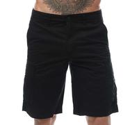 Jack & Jones Mens Zues Cargo Shorts in Black Cotton - Size Medium