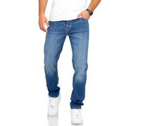 JACK & JONES Mike ARIS Men's Jeans Regular Fit Straight Leg Denim Men's Trousers, Dark denim blue, 32 W/32 L