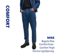 Jack & Jones Mike Mens Comfort Fit Jeans Smart Casual Blue Denim Trouser 28W-38W
