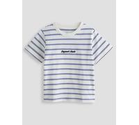 Jack & Jones Mini Younger Boys Stripe Short Sleeve T-shirt, Cloud Dancer, Size 7 Years Cloud Dancer