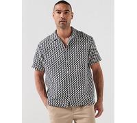 Jack & Jones Montauk Crochet Short Sleeve Shirt Grey M Men