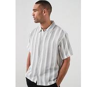 Jack & Jones Nantucket Double Cloth Short Sleeve Shirt, Sky Captain, Size M, Men Ky Captain