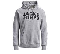 Jack & Jones NOS Men's Jjecorp Logo Sweat Hood Noos Hoodie, Grey (Light MelangeGrau), X-Large