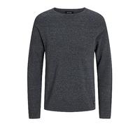 Jack & Jones NOS Men's Jjehill Knit Crew Neck Noos Jumper, Grey (Dark Melange Dark Melange), Small