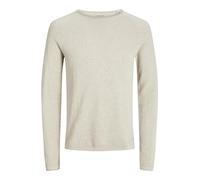 JACK & JONES NOS Men's Jjehill Knit Crew Neck Noos Jumper, Off-White (Oatmeal Detail: Melange), X-Large