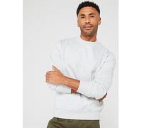Jack & Jones Oversized Crew Sweat Top, White Melange, Size 2Xl, Men White Melange