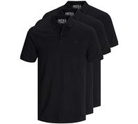 JACK & JONES Pack of 3 men's polo shirts slim fit short sleeve black white blue grey XS S M L XL XXL 12171776, Pack of 3 Black, M