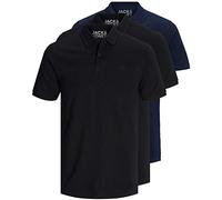 JACK & JONES Pack of 3 men's polo shirts slim fit short sleeve black white blue grey XS S M L XL XXL 12171776, Pack of 3 colour mix 6, M