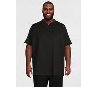 Jack & Jones Austin Zip Plus Size Short Sleeve Polo Black 7XL Men