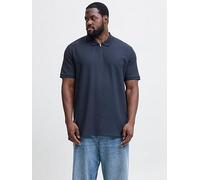 Jack & Jones Austin Zip Plus Size Short Sleeve Polo Blue 6XL Men